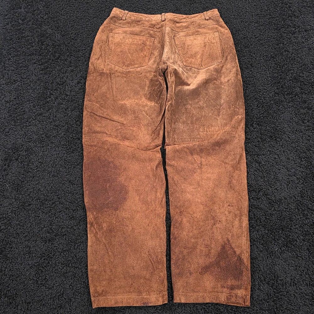 Vintage 90s Bagatelle Brown Genuine Suede Leather High Rise Pants Size 10